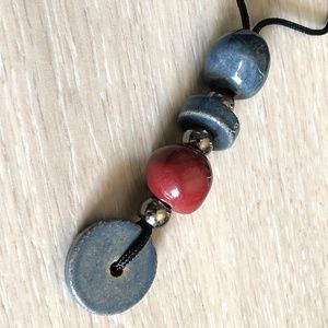 Blue & burgundy Statement Ceramic Pendant,